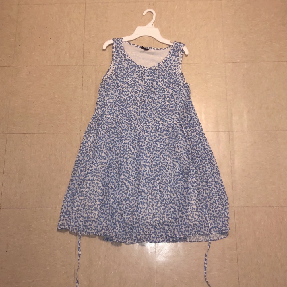 White and Blue Butterfly Dress
